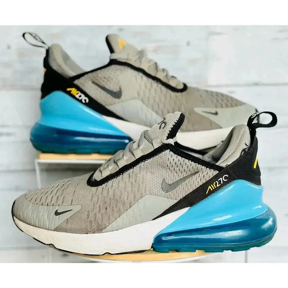Nike Air Max 270 GS Light Smoke Grey Iron Baltic Blue Size 6.5Y = 8 Women - Picture 1 of 6